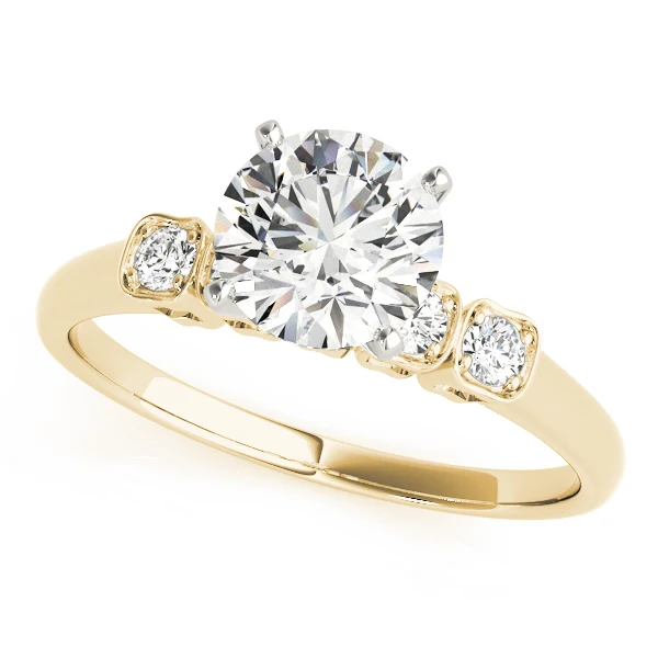 Lab Grown Diamond Accent Engagement Wedding Ring 14K Solid Gold VS F 1.10 Carat - Image 2