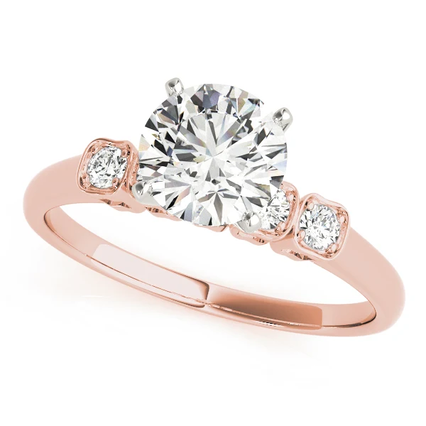 Lab Grown Diamond Accent Engagement Wedding Ring 14K Solid Gold VS F 1.10 Carat - Image 3