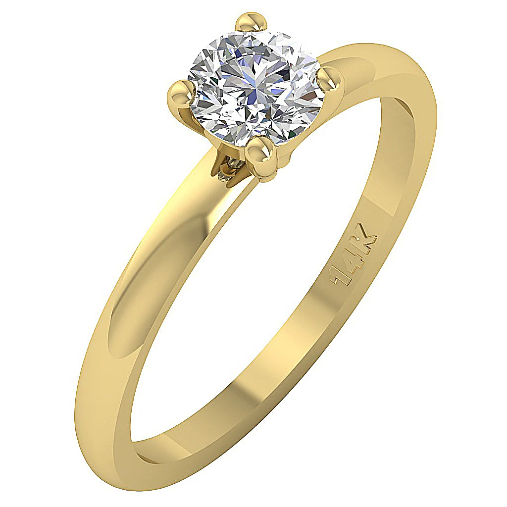 VS-F Lab-Grown Diamond Solitaire Anniversary Ring 14K Solid Gold 0.50-1.00 Carat Prong Set - Image 3