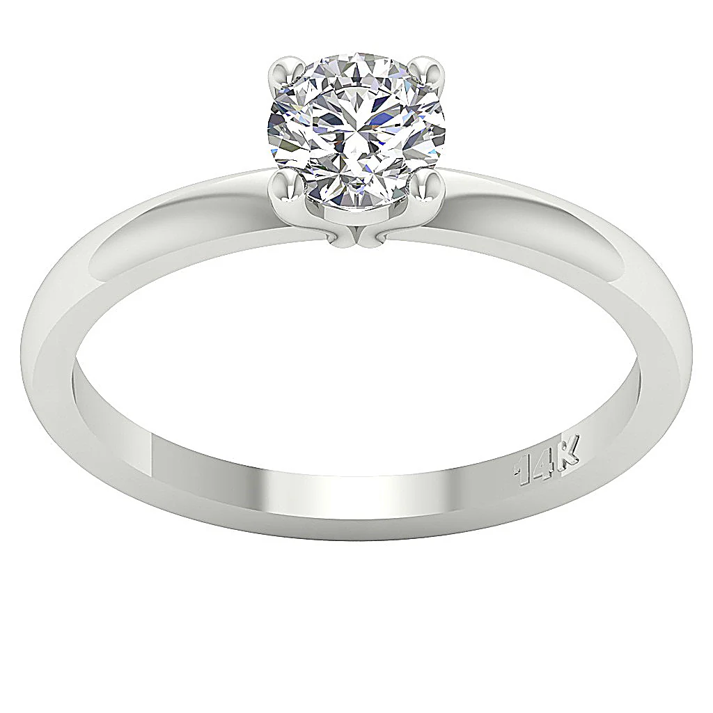 VS-F Lab-Grown Diamond Solitaire Anniversary Ring 14K Solid Gold 0.50-1.00 Carat Prong Set - Image 4