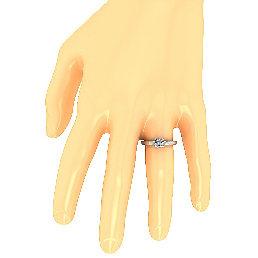 VS-F Lab-Grown Diamond Solitaire Anniversary Ring 14K Solid Gold 0.50-1.00 Carat Prong Set - Image 7