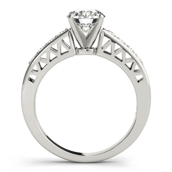 Lab Grown Diamond VS F 1.25 Carat Round Cut Cathedral Engagement Ring 14K White Gold - Image 5