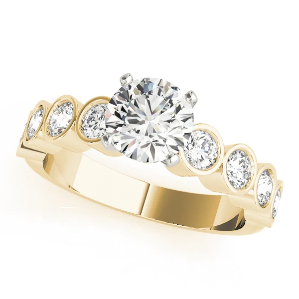 Lab grown Diamond VS F 1.70 Carat Classic Engagement Prong Ring with Modern Bezel Set Gold - Image 2