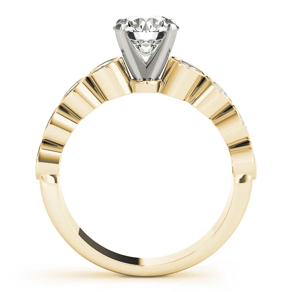 Lab grown Diamond VS F 1.70 Carat Classic Engagement Prong Ring with Modern Bezel Set Gold - Image 4