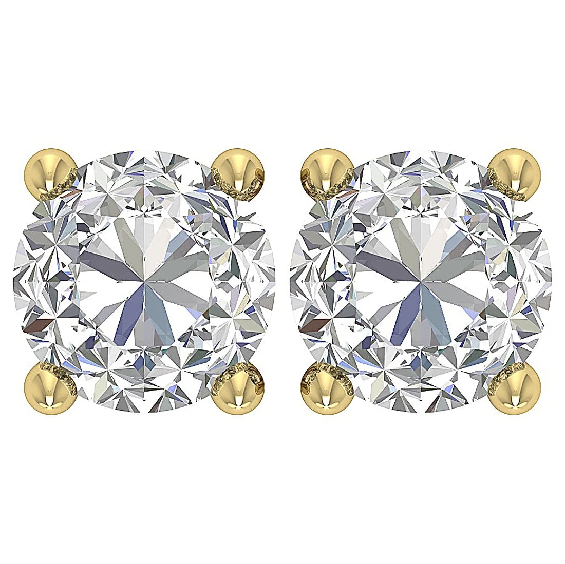 Lab Grown Diamond VS F 3.00-4.00 Carat 4 Prong Set Solitaire Stud Earring 14K White Gold - Image 5