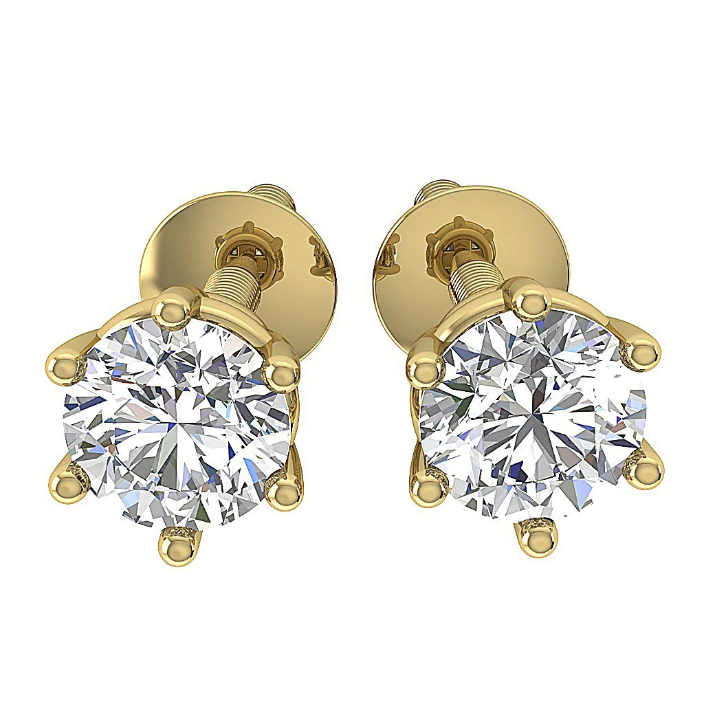 Lab Grown Genuine Diamond VS F 1.50-2.50 Carat Solitaire Stud Earring 14K Gold Prong Set - Image 11