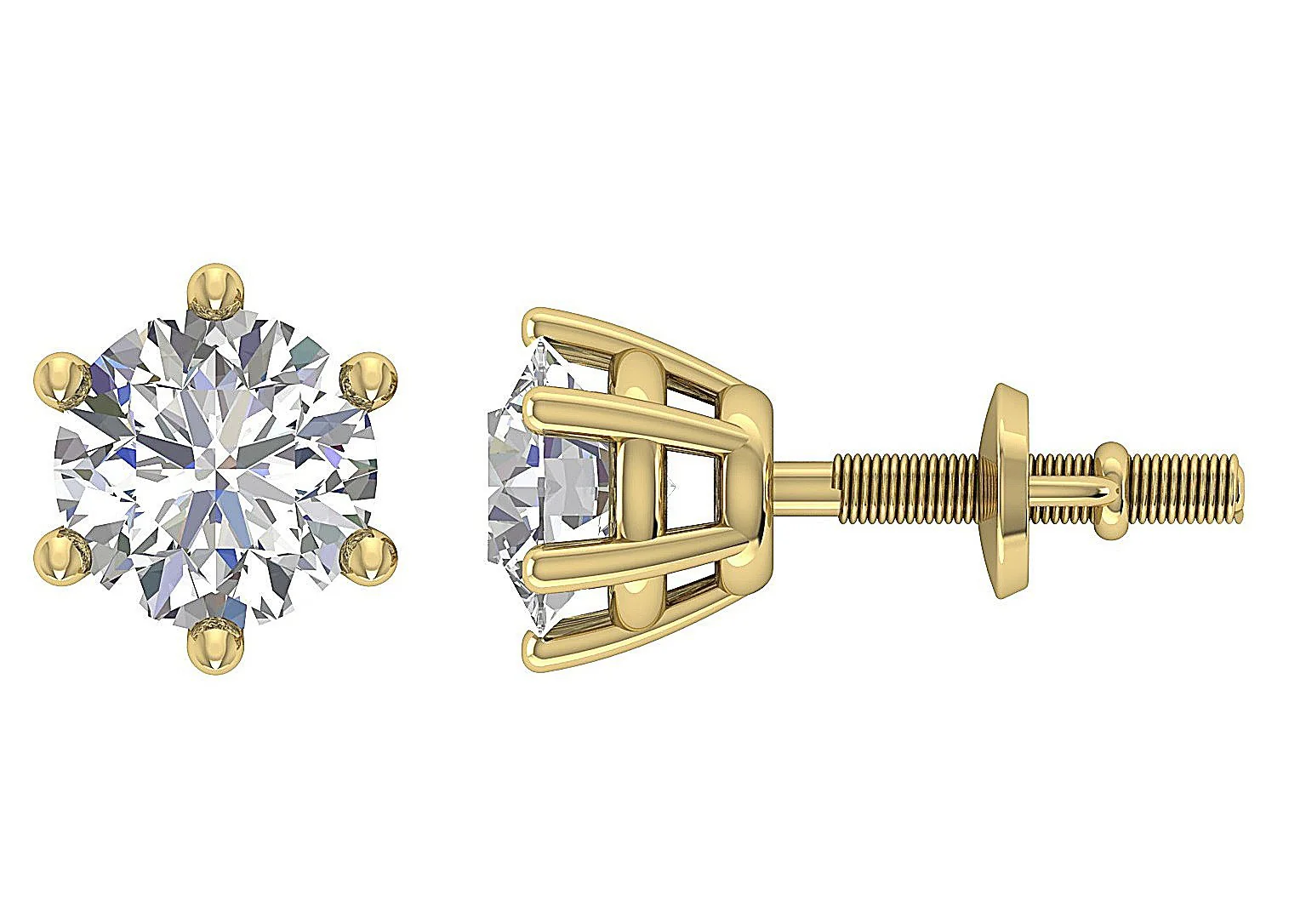 Lab Grown Genuine Diamond VS F 1.50-2.50 Carat Solitaire Stud Earring 14K Gold Prong Set - Image 8