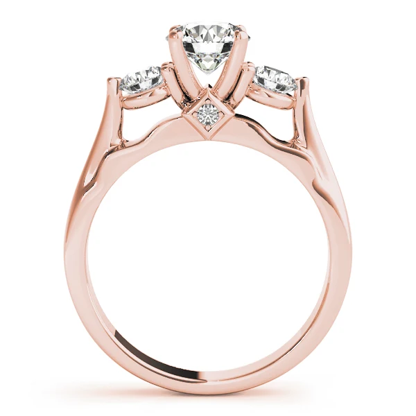 Lab Grown Round Diamond VS/F 1.43Ct 14k Solid Gold Three Stone Wedding Ring - Image 5