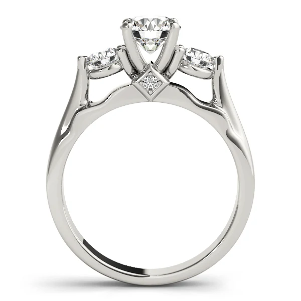 Lab Grown Round Diamond VS/F 1.43Ct 14k Solid Gold Three Stone Wedding Ring - Image 6