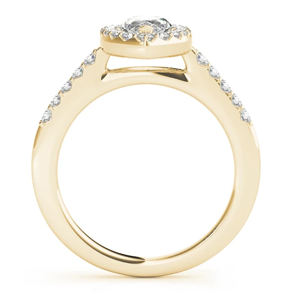 Marquise Cut Lab Grown Diamond VS F 0.75-1.35 Carat Solitaire Halo Engagement Ring 14K Solid Gold Prong Set - Image 4