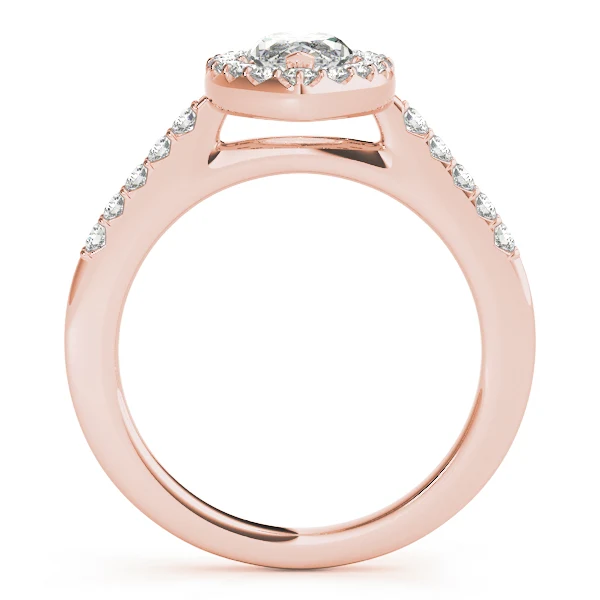 Marquise Cut Lab Grown Diamond VS F 0.75-1.35 Carat Solitaire Halo Engagement Ring 14K Solid Gold Prong Set - Image 5