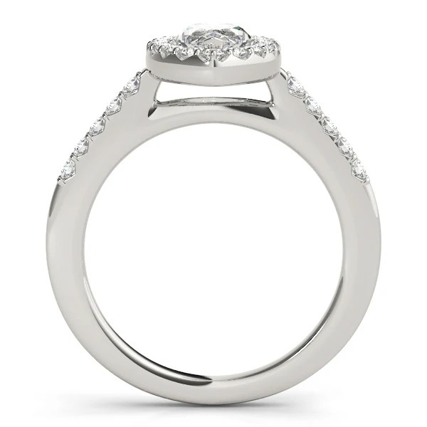 Marquise Cut Lab Grown Diamond VS F 0.75-1.35 Carat Solitaire Halo Engagement Ring 14K Solid Gold Prong Set - Image 6
