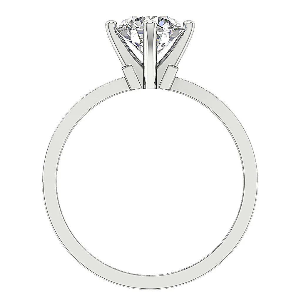 Graceful 4-Prong VS F 1.50-2.50 Carat  Lab-Grown Solitaire Diamond Ring Tapered 14K Gold Band - Image 5