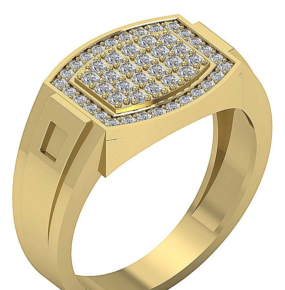 The Zoey Sparkly Round Diamond Men's Anniversary Ring 14k Rose Gold Prong Set - Image 3
