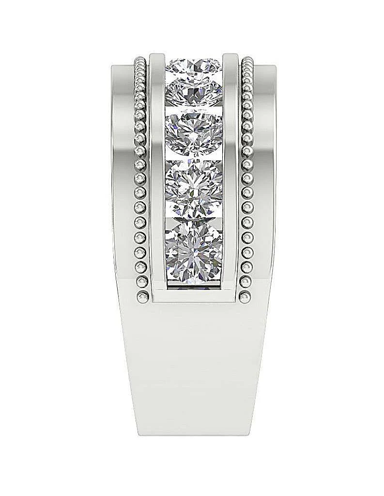 The Ivy Classsic 2 Carat Mens Engagement Ring Round Natural Diamond 14k Solid Gold Channel Set - Image 10