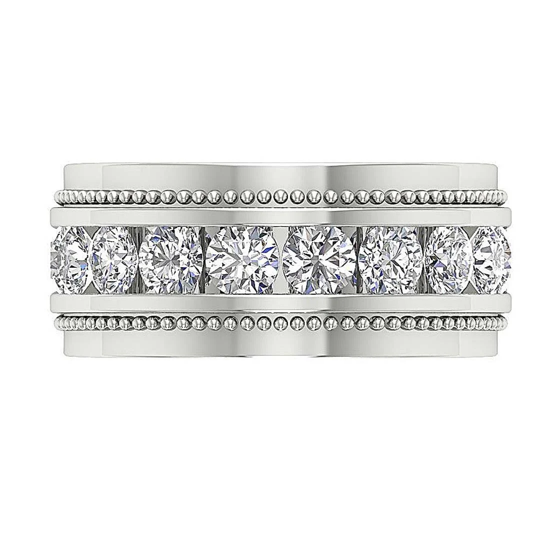 The Ivy Classsic 2 Carat Mens Engagement Ring Round Natural Diamond 14k Solid Gold Channel Set - Image 11