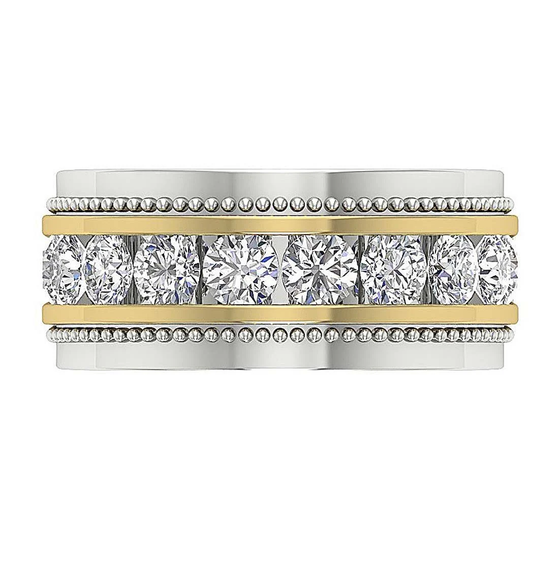 The Ivy Classsic 2 Carat Mens Engagement Ring Round Natural Diamond 14k Solid Gold Channel Set - Image 12