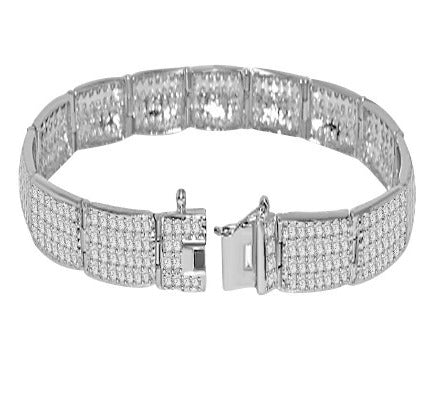 Mens Tennis Bracelet VVS1/VS1/SI1/I1 5.00 Ct 14k Solid Gold Round Diamonds Pave Set 7.00Inch - Image 2