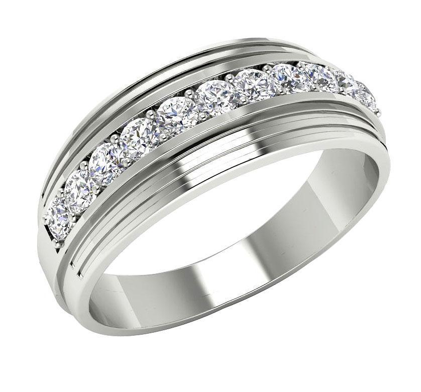 The Chloe Men's Engagement Ring 14k Solid Gold Natural Round Diamonds Prong Set