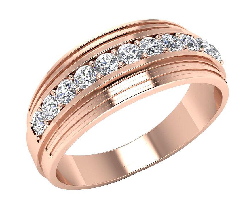 The Chloe Men's Engagement Ring 14k Solid Gold Natural Round Diamonds Prong Set - Image 3
