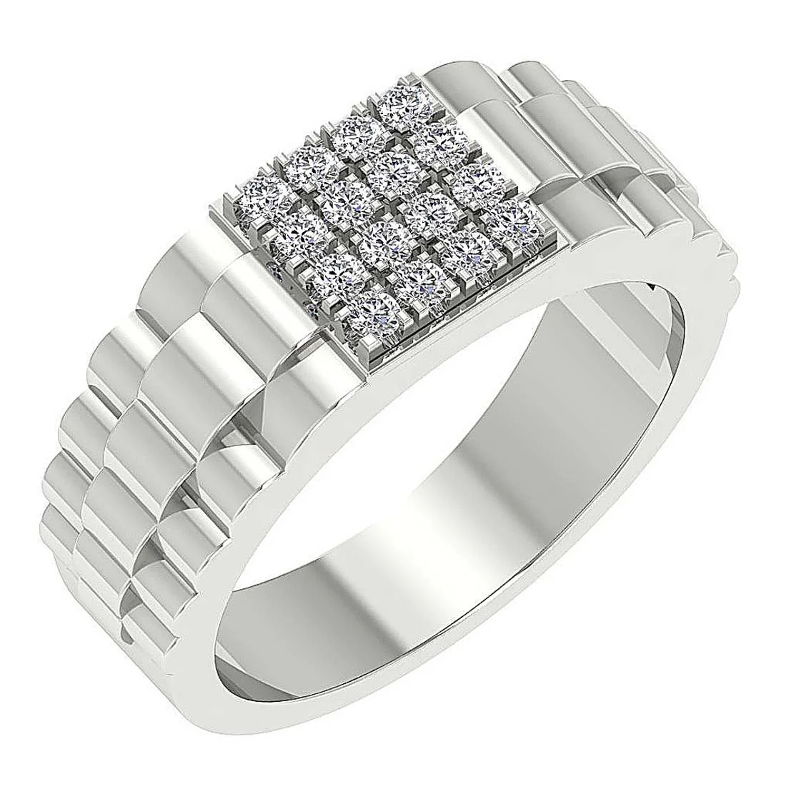 The Abigail Mens Wedding Ring 14k Rose Gold Round Diamond Prong Set Width 9.10MM - Image 2