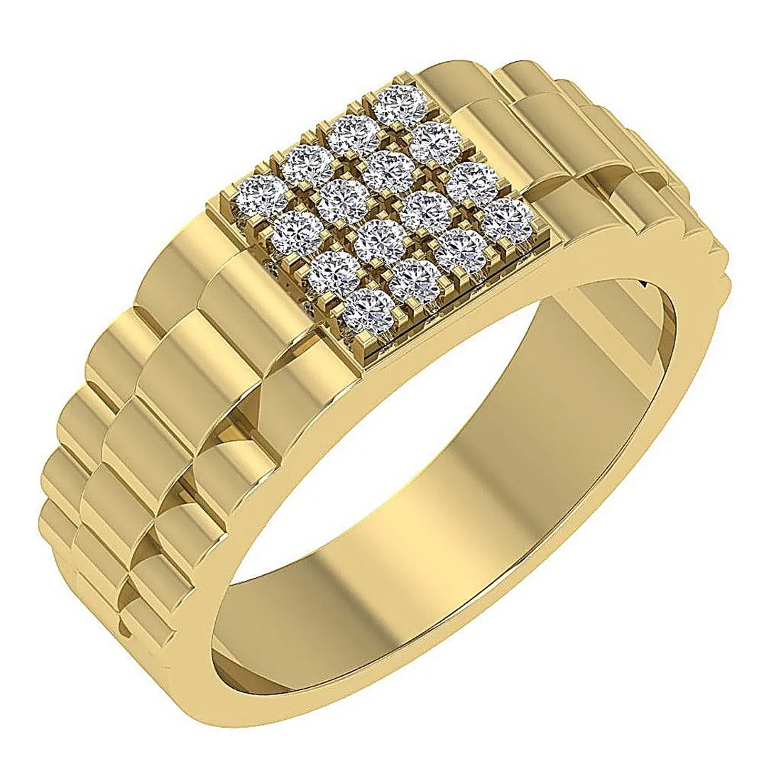 The Abigail Mens Wedding Ring 14k Rose Gold Round Diamond Prong Set Width 9.10MM - Image 3
