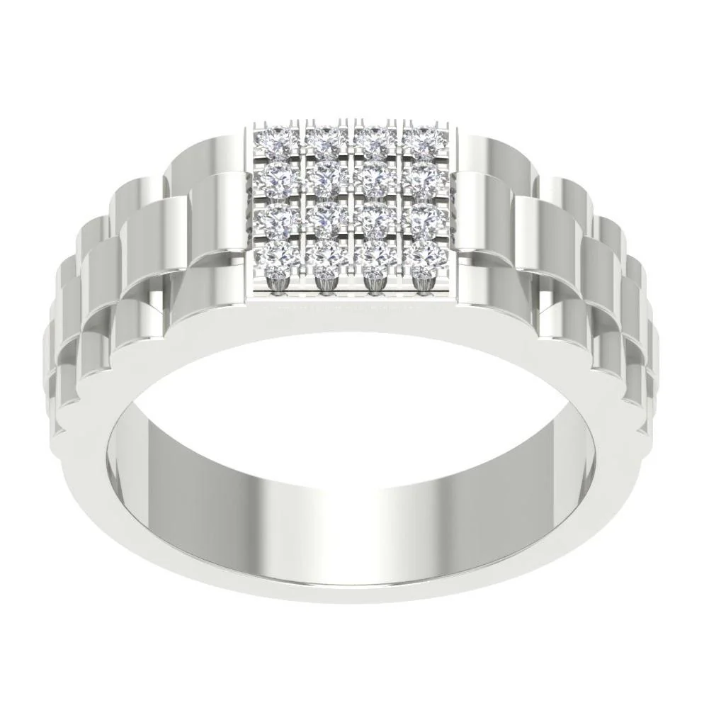 The Abigail Mens Wedding Ring 14k Rose Gold Round Diamond Prong Set Width 9.10MM - Image 4