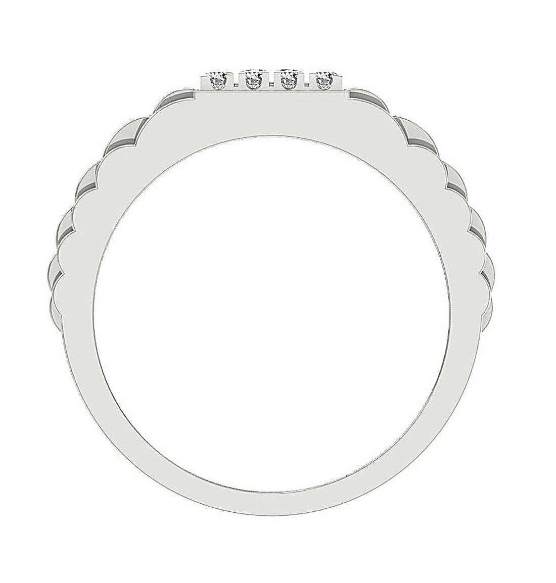 The Abigail Mens Wedding Ring 14k Rose Gold Round Diamond Prong Set Width 9.10MM - Image 7
