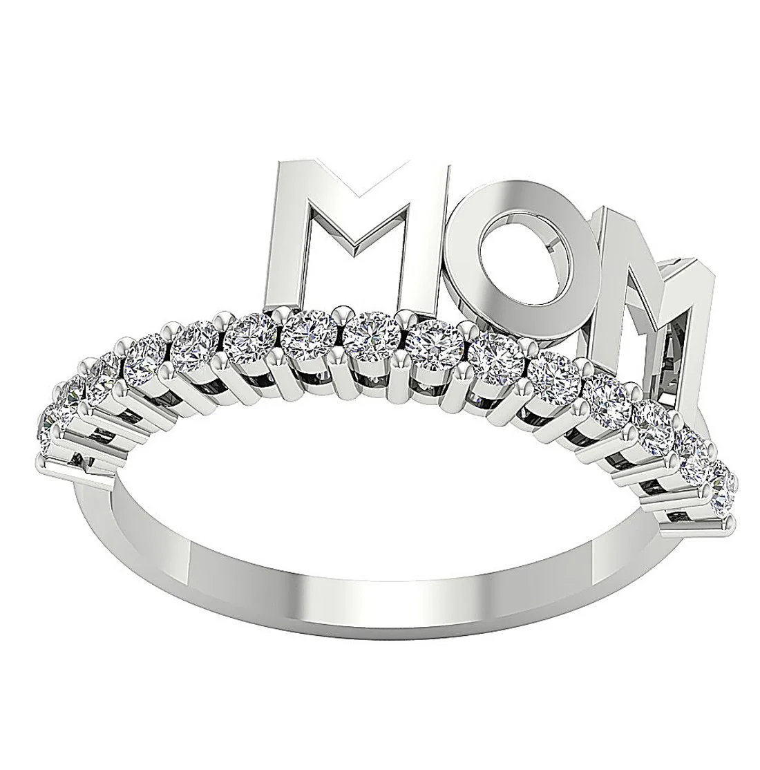 The Jade MOM Design Anniversary Ring Round Diamond Prong Set 14K Solid Gold 9.50MM - Image 5
