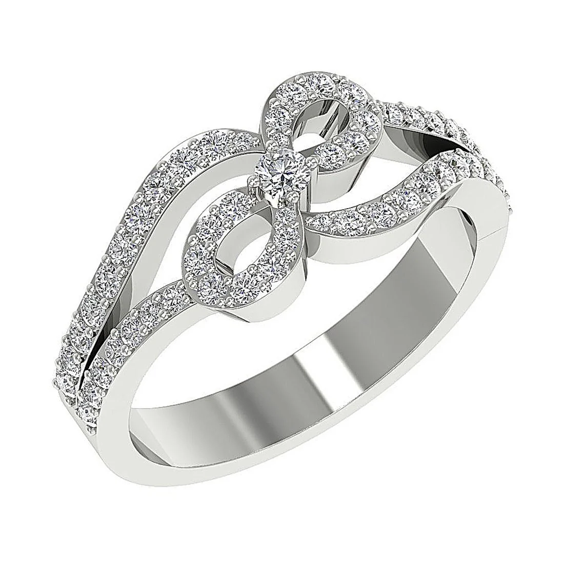 The Gabriella Crossover Knot Natural Diamond Engagement Ring 14K Rose Gold 8.95MM - Image 3