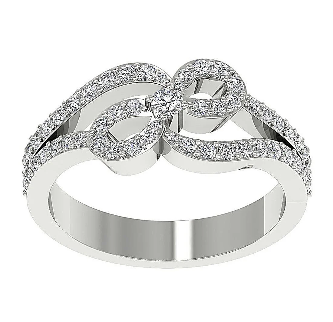 The Gabriella Crossover Knot Natural Diamond Engagement Ring 14K Rose Gold 8.95MM - Image 5