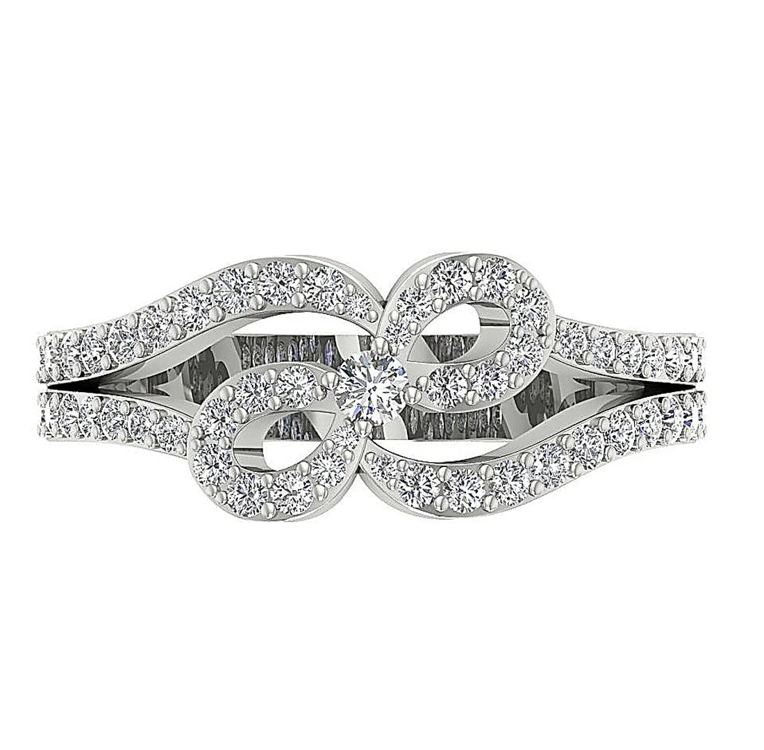 The Gabriella Crossover Knot Natural Diamond Engagement Ring 14K Rose Gold 8.95MM - Image 6