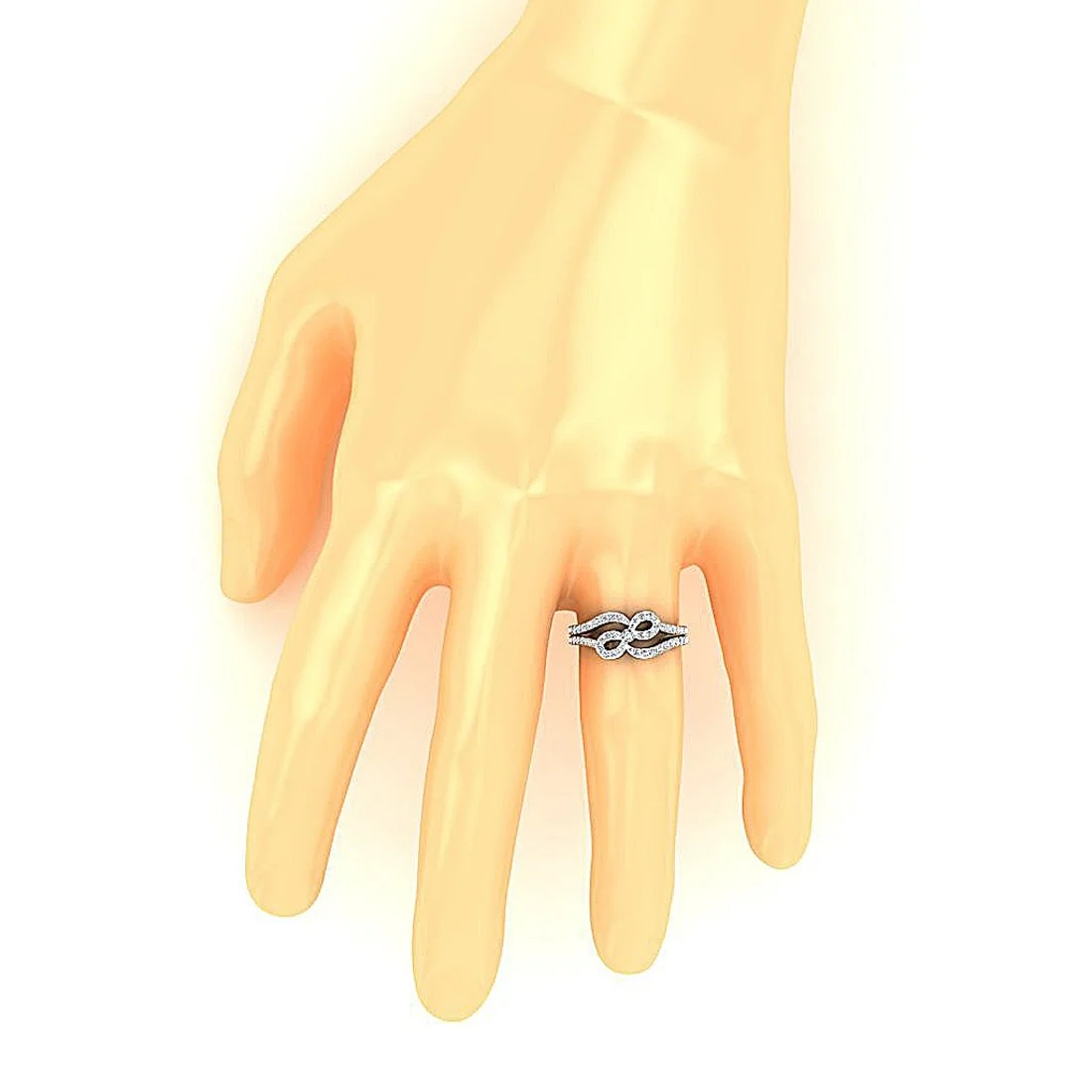 The Gabriella Crossover Knot Natural Diamond Engagement Ring 14K Rose Gold 8.95MM - Image 7