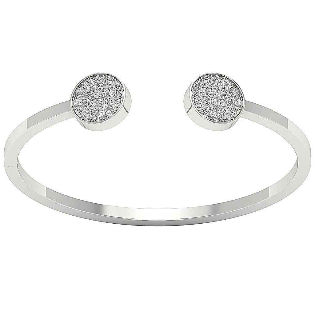 The Hazel Beautiful Open Bangle Bracelet Natural Diamond 14k/18k White Yellow Rose Gold - Image 4