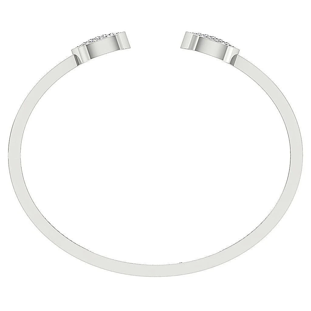 The Hazel Beautiful Open Bangle Bracelet Natural Diamond 14k/18k White Yellow Rose Gold - Image 5