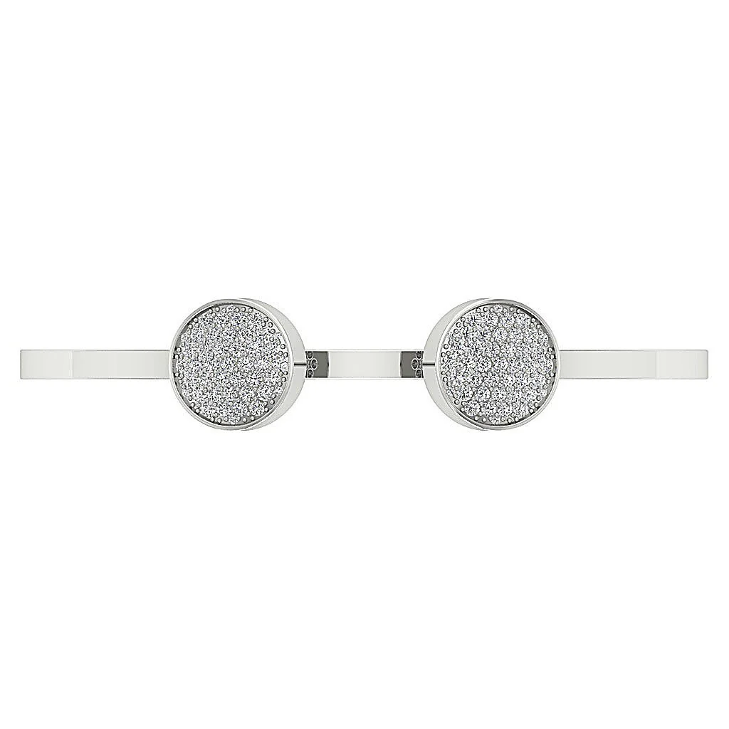 The Hazel Beautiful Open Bangle Bracelet Natural Diamond 14k/18k White Yellow Rose Gold - Image 6
