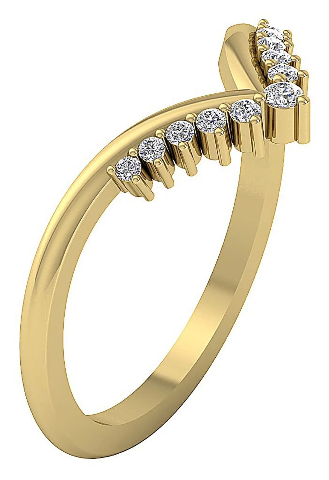 The Ariana Natural Diamond Designer V Engagement Ring 14K White Gold Prong Set 9.35 MM - Image 2