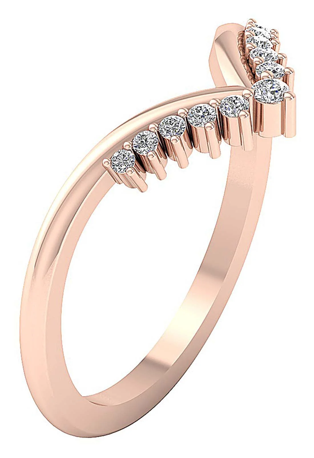 The Ariana Natural Diamond Designer V Engagement Ring 14K White Gold Prong Set 9.35 MM - Image 3