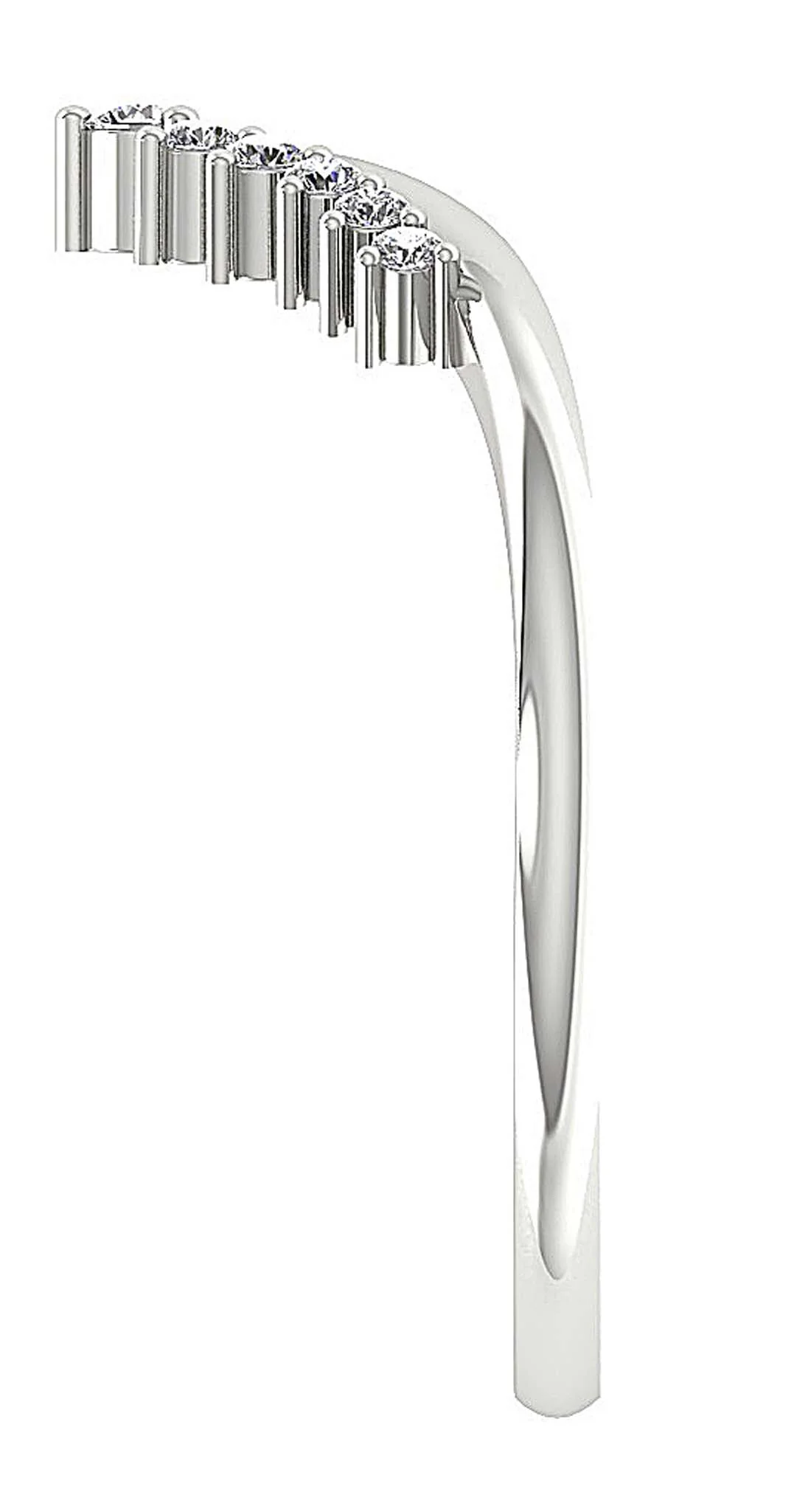 The Ariana Natural Diamond Designer V Engagement Ring 14K White Gold Prong Set 9.35 MM - Image 8