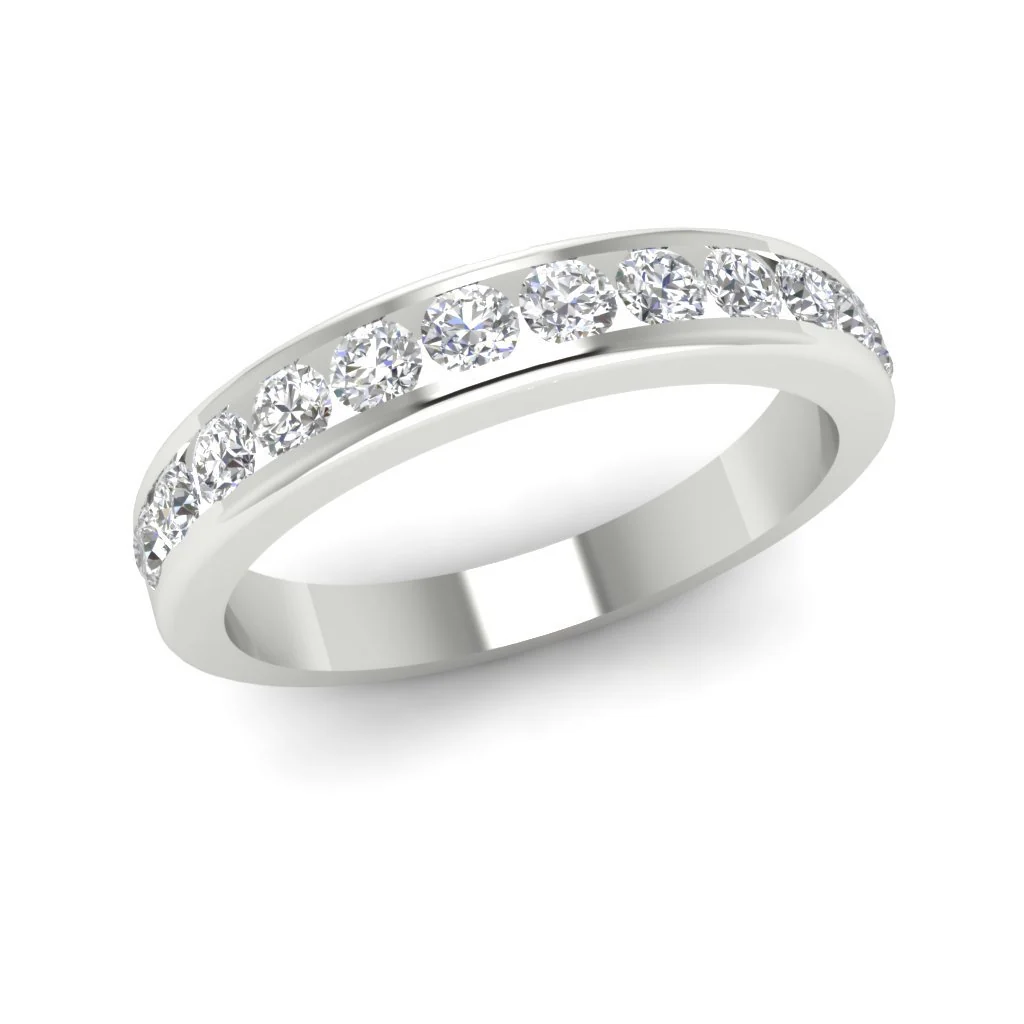 The Zoe Natural Diamond Stackable Fashion Engagement Ring 14K White Yellow Rose Gold Channel Set