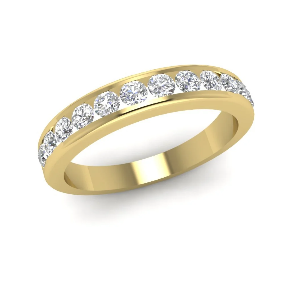 The Zoe Natural Diamond Stackable Fashion Engagement Ring 14K White Yellow Rose Gold Channel Set - Image 2