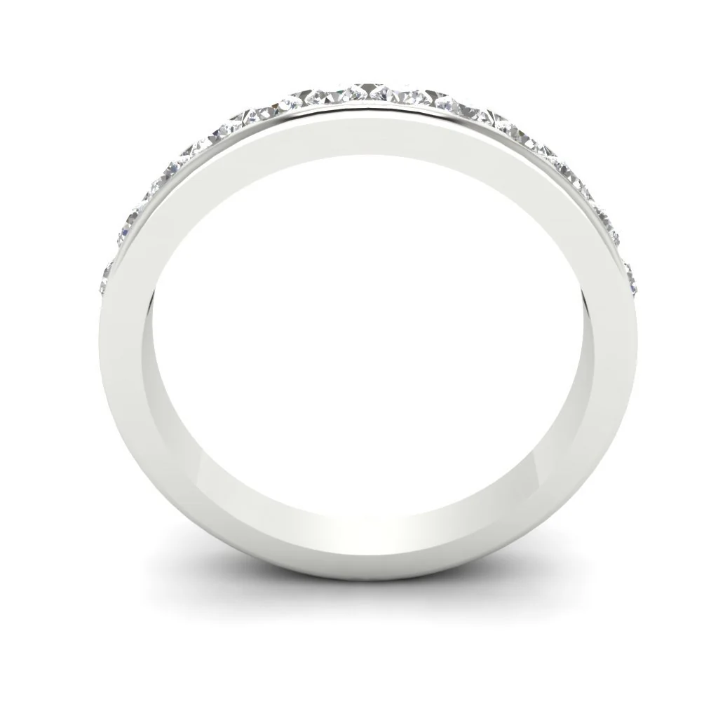 The Zoe Natural Diamond Stackable Fashion Engagement Ring 14K White Yellow Rose Gold Channel Set - Image 4