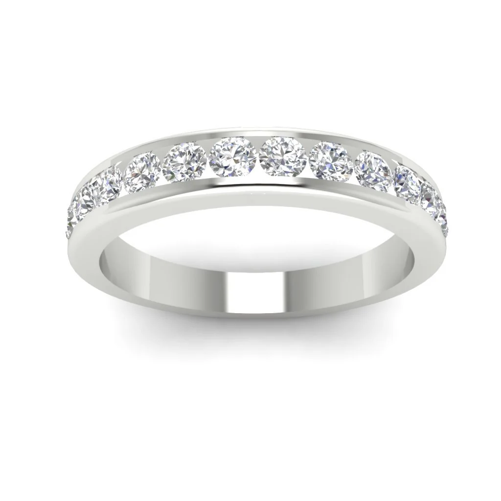 The Zoe Natural Diamond Stackable Fashion Engagement Ring 14K White Yellow Rose Gold Channel Set - Image 5