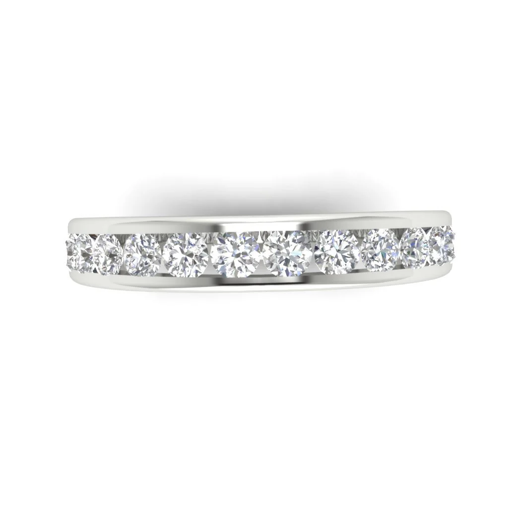 The Zoe Natural Diamond Stackable Fashion Engagement Ring 14K White Yellow Rose Gold Channel Set - Image 6