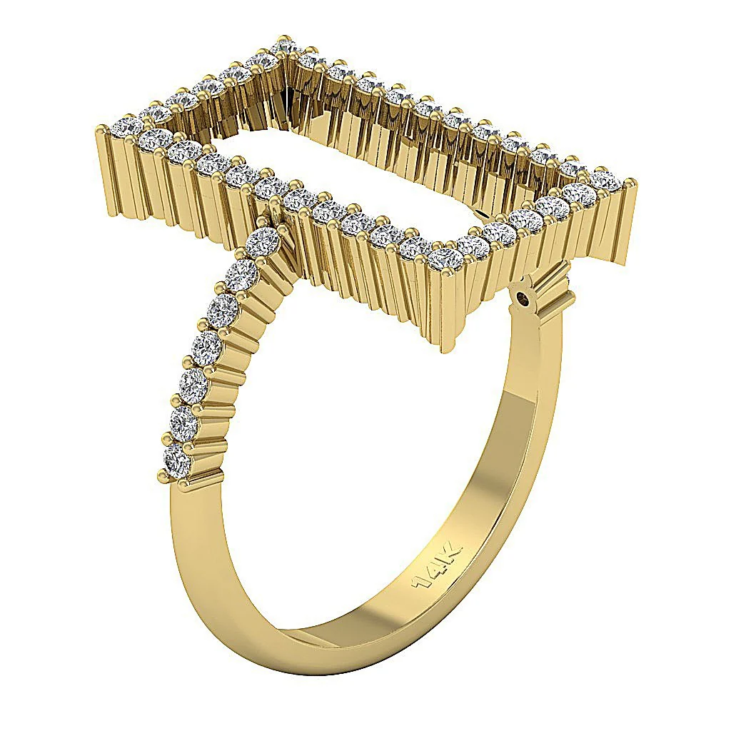 The Leilani Natural Diamond Designer Fashion Engagement Ring 14k Yellow Gold Prong Set