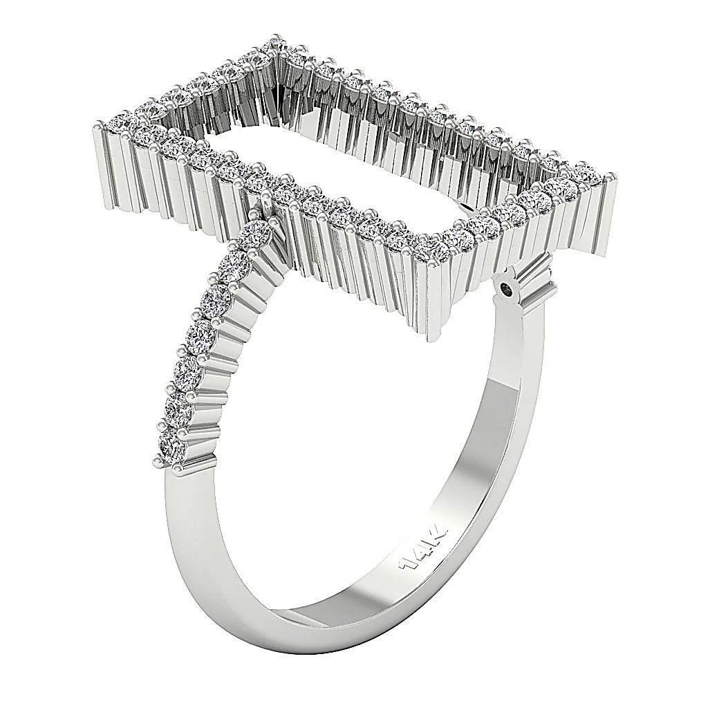 The Leilani Natural Diamond Designer Fashion Engagement Ring 14k Yellow Gold Prong Set - Image 2
