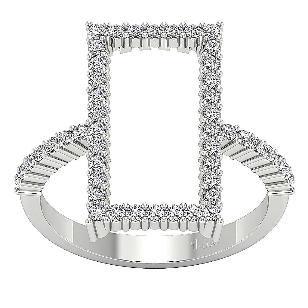 The Leilani Natural Diamond Designer Fashion Engagement Ring 14k Yellow Gold Prong Set - Image 6