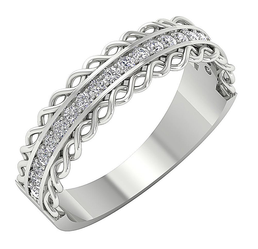 The Skylar Natural Diamond Engagement Ring 14K Solid White Gold 5.45MM