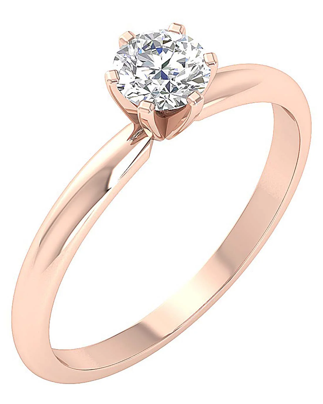 0.80Ct Round Diamond Solitaire Engagement Ring in 14k/18k White, Yellow or Rose Gold (G Color, SI1/I1 Clarity) - Image 2