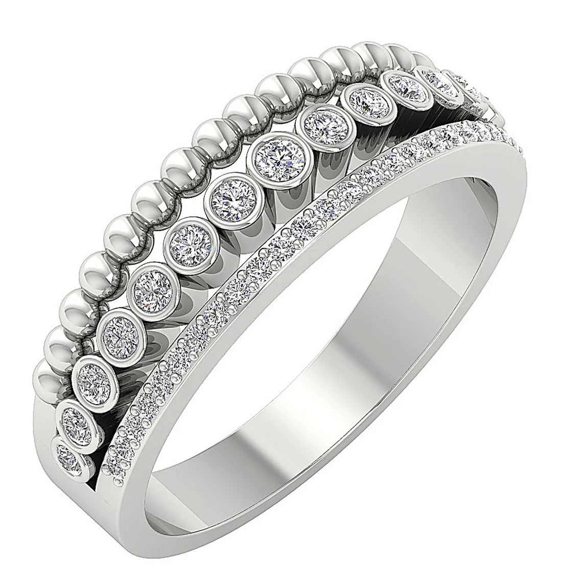The Vivian Natural Diamond Prong Bezel Set Anniversary Wedding Ring For Her 6.90MM - Image 3